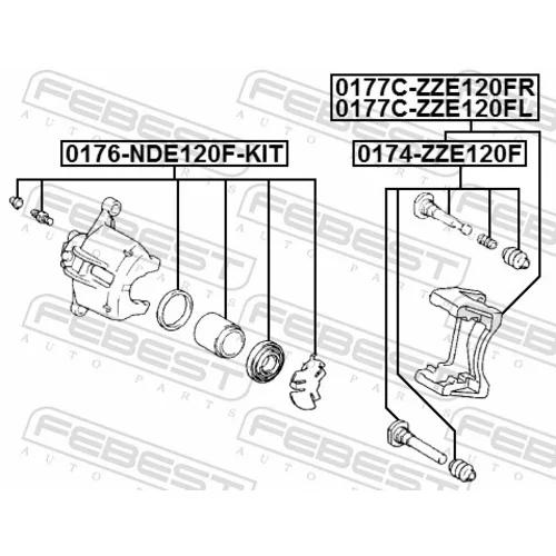 Opravná sada brzdového strmeňa FEBEST 0176-NDE120F-KIT - obr. 1