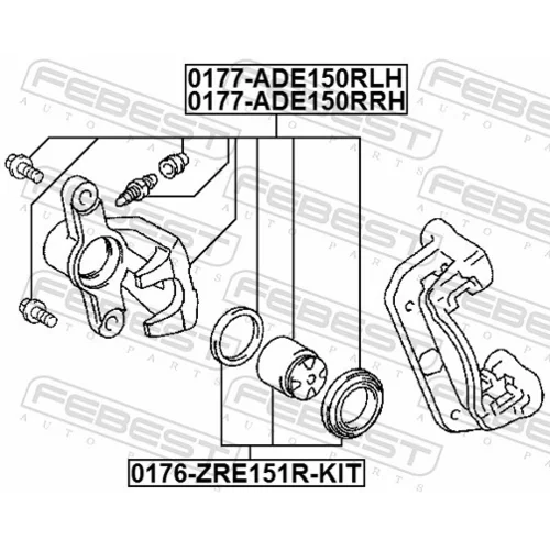 Brzdový strmeň FEBEST 0177-ADE150RLH - obr. 1