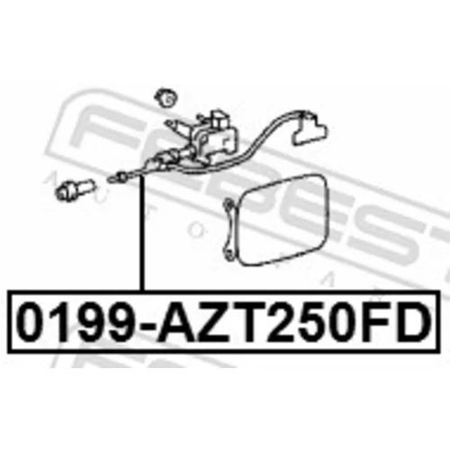 Záves klapky palivovej nádrže FEBEST 0199-AZT250FD - obr. 1