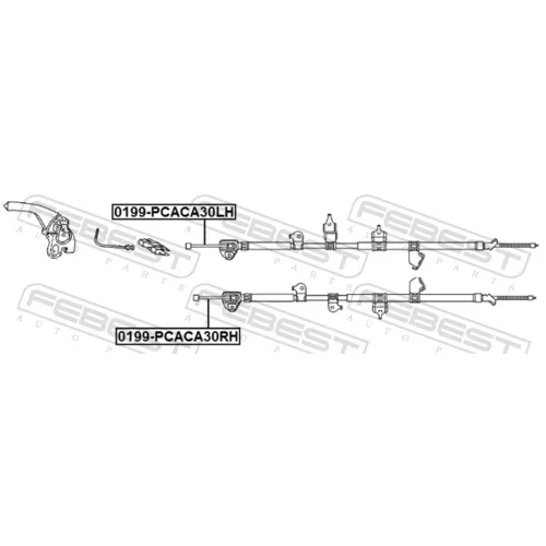 Ťažné lanko parkovacej brzdy FEBEST 0199-PCACA30LH - obr. 1