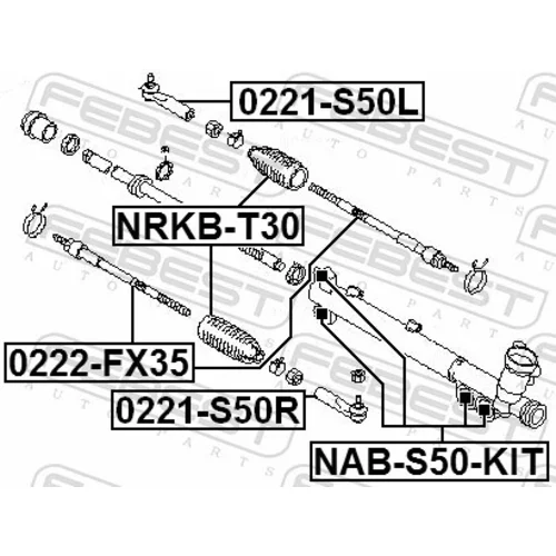 Axiálny čap tiahla riadenia 0222-FX35 /FEBEST/ - obr. 1