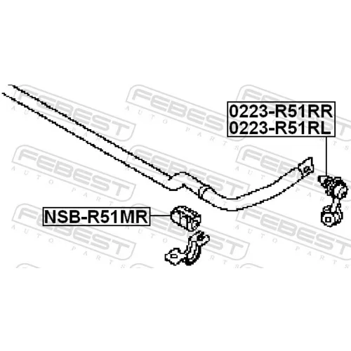 Tyč/Vzpera stabilizátora FEBEST 0223-R51RL - obr. 1