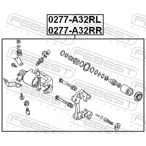 Brzdový strmeň FEBEST 0277-A32RL - obr. 1