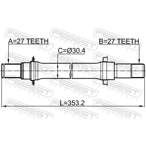 Hnací hriadeľ FEBEST 0312-HRVMTLH - obr. 1