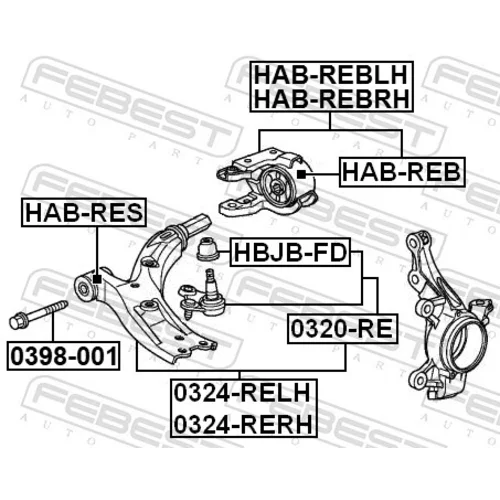 Rameno zavesenia kolies FEBEST 0324-RELH - obr. 1