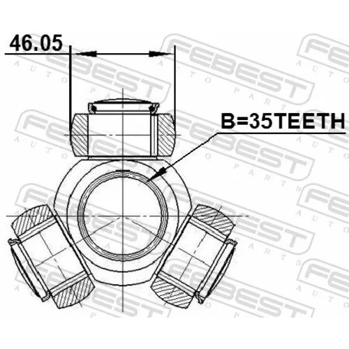 Trojkríž hnacieho hriadeľa FEBEST 0416-CW5 - obr. 1