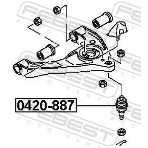 Zvislý/nosný čap FEBEST 0420-887 - obr. 1