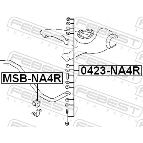 Tyč/Vzpera stabilizátora FEBEST 0423-NA4R - obr. 1