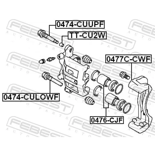 Sada držiakov brzd. strmeňov FEBEST 0477C-CWF - obr. 1