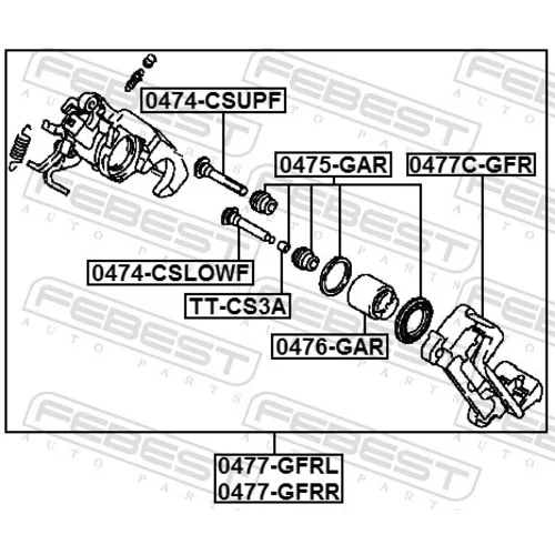 Sada držiakov brzd. strmeňov FEBEST 0477C-GFR - obr. 1