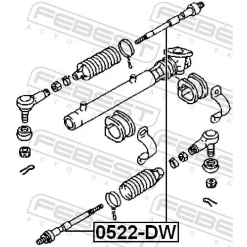 Axiálny čap tiahla riadenia 0522-DW /FEBEST/ - obr. 1