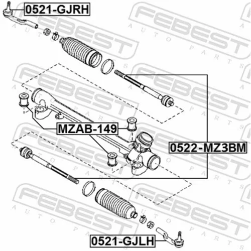 Axiálny čap tiahla riadenia FEBEST 0522-MZ3BM - obr. 1