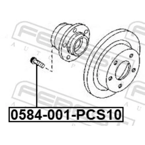 Čap kolesa FEBEST 0584-001-PCS10 - obr. 1