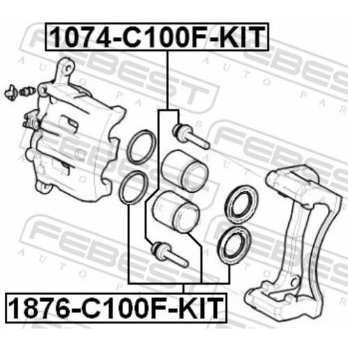 Vodiaci čap brzdového strmeňa FEBEST 1074-C100F-KIT - obr. 1