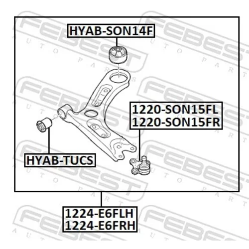 Rameno zavesenia kolies FEBEST 1224-E6FRH - obr. 1