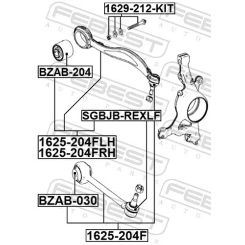 Rameno zavesenia kolies FEBEST 1625-204FLH - obr. 1