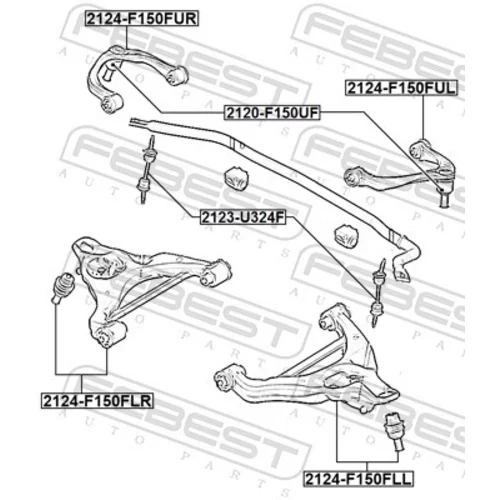 Zvislý/nosný čap FEBEST 2120-F150UF - obr. 1