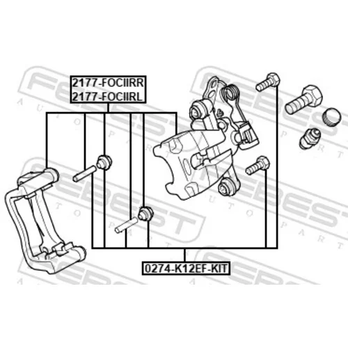 Brzdový strmeň FEBEST 2177-FOCIIRL - obr. 1