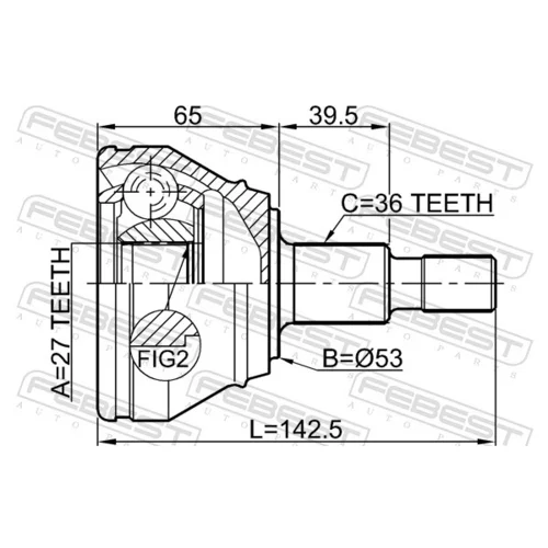 Sada kĺbov hnacieho hriadeľa 2310-033 /FEBEST/ - obr. 1