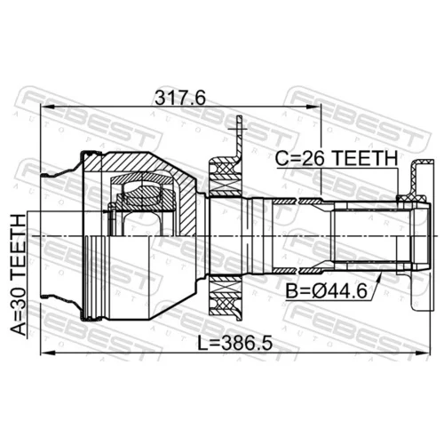 Sada kĺbov hnacieho hriadeľa FEBEST 2311-T5MT6RH - obr. 1