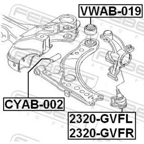 Zvislý/nosný čap FEBEST 2320-GVFR - obr. 1