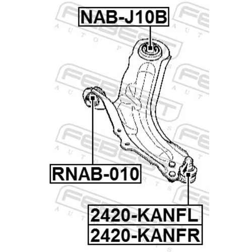 Zvislý/nosný čap FEBEST 2420-KANFR - obr. 1