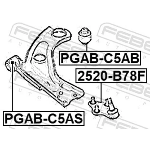 Zvislý/nosný čap FEBEST 2520-B78F - obr. 1