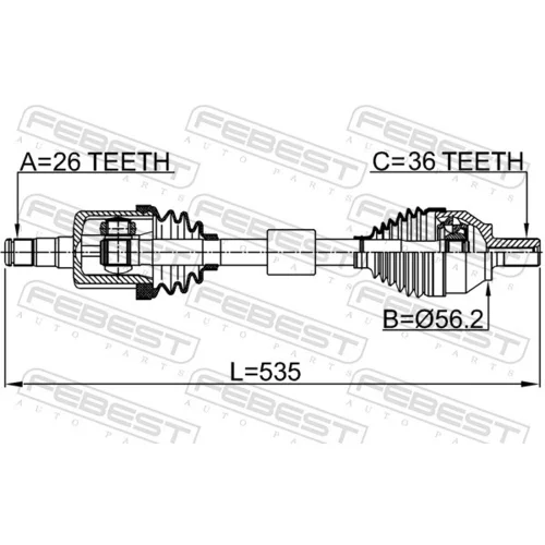 Hnací hriadeľ FEBEST 2714-S40LH - obr. 1