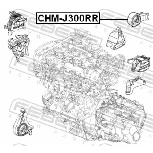 Uloženie motora FEBEST CHM-J300RR - obr. 1