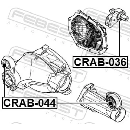 Uloženie, diferenciál FEBEST CRAB-036 - obr. 1