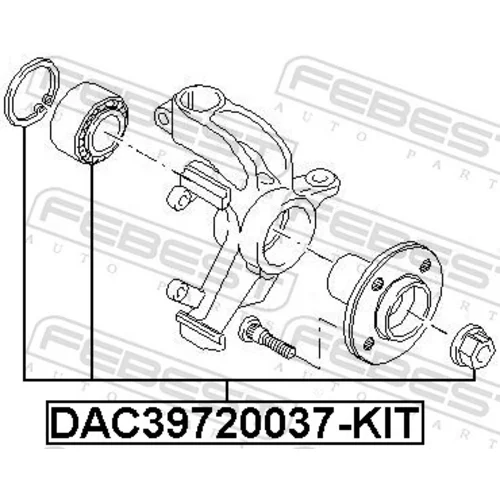 Ložisko kolesa - opravná sada FEBEST DAC39720037-KIT - obr. 1