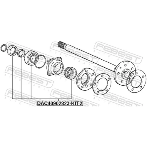 Ložisko kolesa - opravná sada FEBEST DAC40902823-KIT2 - obr. 1