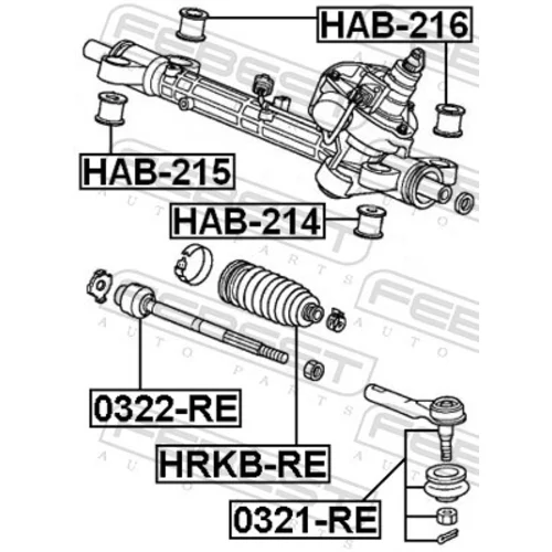 Uloženie prevodovky riadenia FEBEST HAB-214 - obr. 1