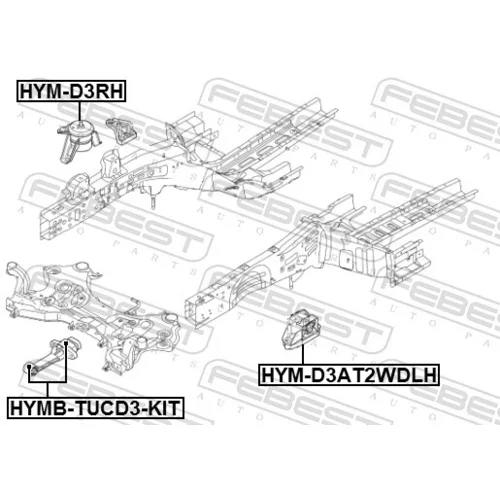 Uloženie motora FEBEST HYM-D3AT2WDLH - obr. 1