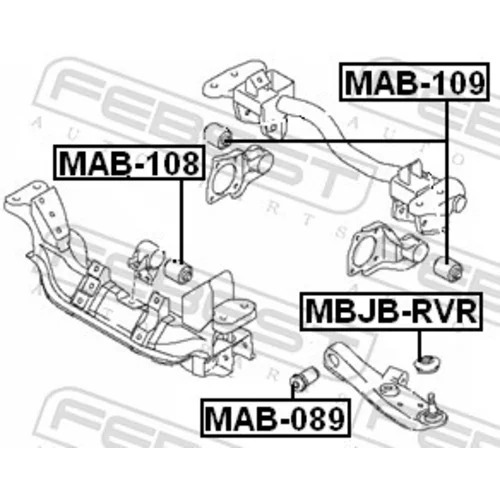 Uloženie, diferenciál FEBEST MAB-109 - obr. 1