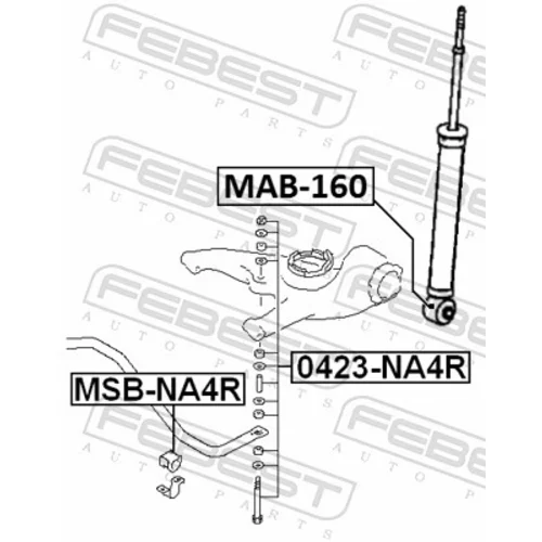 Puzdro, tlmič FEBEST MAB-160 - obr. 1