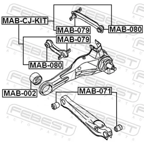 Uloženie riadenia FEBEST MAB-CJ-KIT - obr. 1