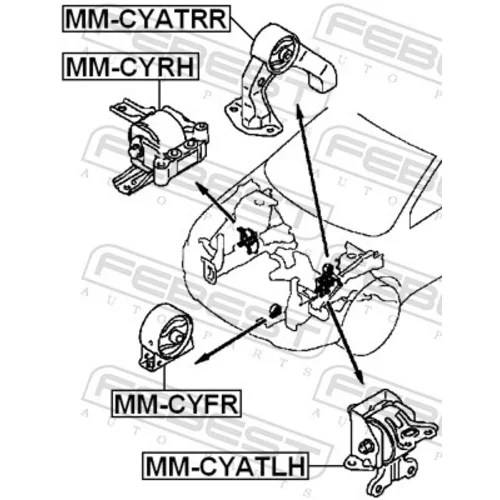 Uloženie motora MM-CYRH /FEBEST/ - obr. 1