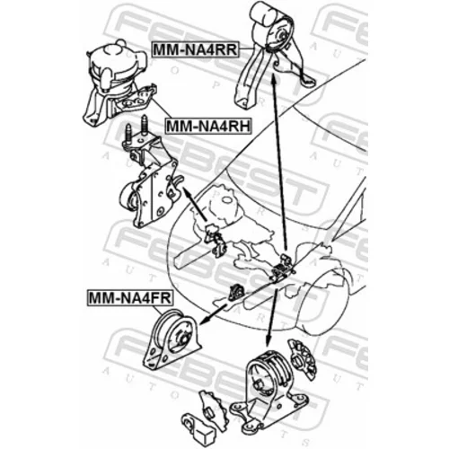 Uloženie motora FEBEST MM-NA4RH - obr. 1