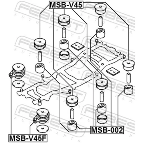 Uloženie, rám vozilda FEBEST MSB-V45F - obr. 1