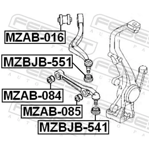 Uloženie riadenia MZAB-084 /FEBEST/ - obr. 1