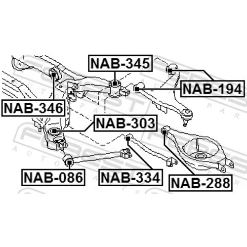 Uloženie tela nápravy FEBEST NAB-345 - obr. 1