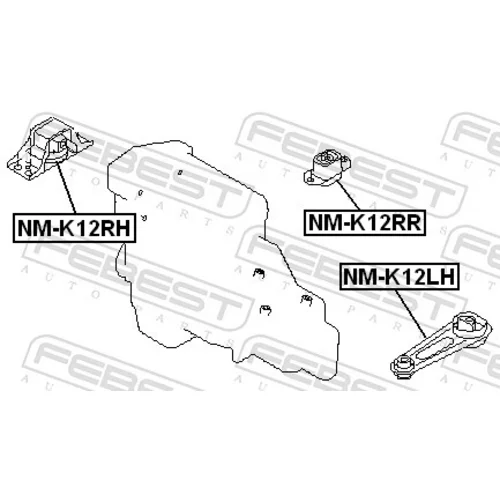 Uloženie motora FEBEST NM-K12RH - obr. 1