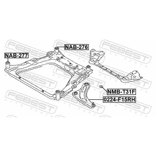 Uloženie tela nápravy NMB-T31F /FEBEST/ - obr. 1