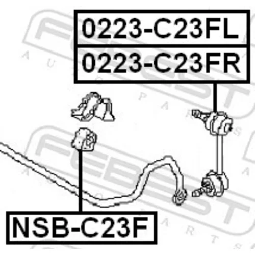 Uloženie priečneho stabilizátora FEBEST NSB-C23F - obr. 1