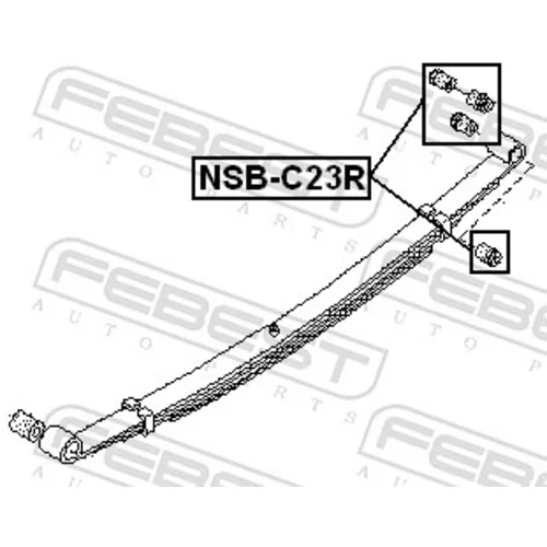 Ložiskové puzdro listovej pružiny FEBEST NSB-C23R - obr. 1