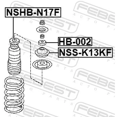 Ložisko pružnej vzpery FEBEST NSS-K13KF - obr. 1