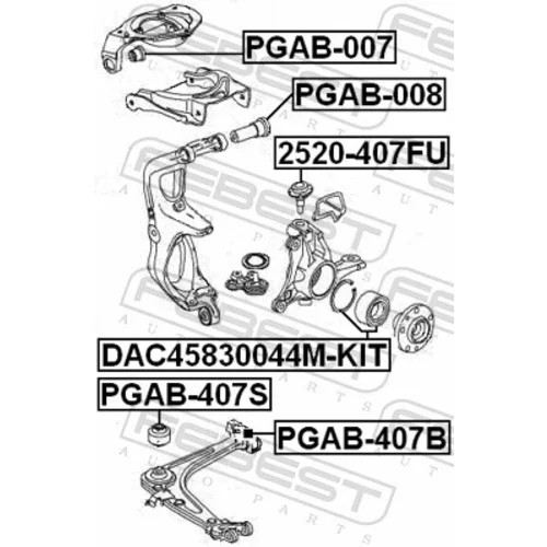 Uloženie riadenia FEBEST PGAB-407B - obr. 1