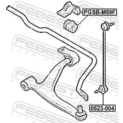 Uloženie priečneho stabilizátora FEBEST PGSB-M59F - obr. 1