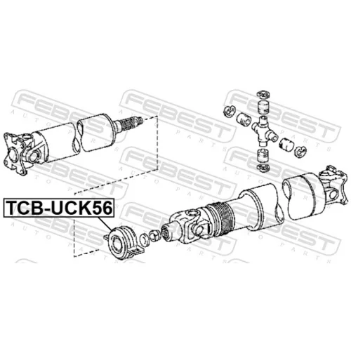 Stredové ložisko kĺbového hriadeľa FEBEST TCB-UCK56 - obr. 1